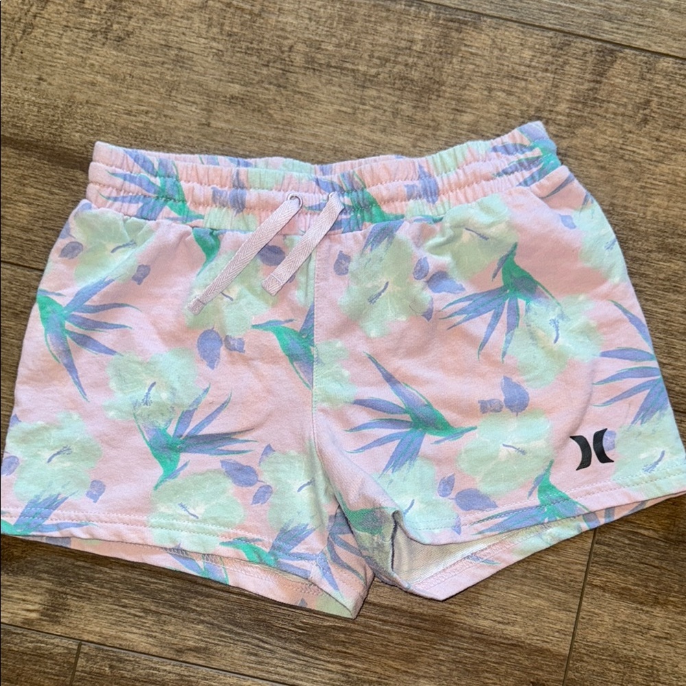 Hurley Pastel Pink and Green Patterned Shorts